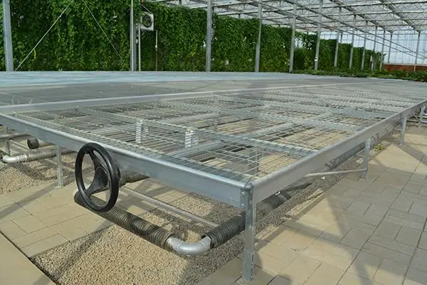Commercial Greenhouse Seedbed 4X8 Ft Nursery Bed Ebb And Flow Tray Hydroponics Movable Rolling Bench System Flood Table