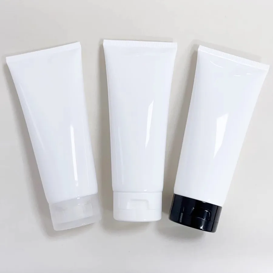 180ml 250ml White Cosmetic Plastic Soft Tube 250g Empty PE Facial cleanser hand cream soft tube Squeeze bottle