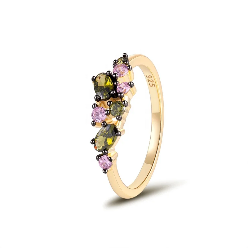 hot sale micro pave CZ 925 silver ring for woman