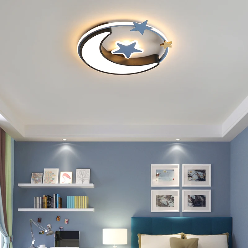 New Modern Surface Mount LED Kids Room Light Ceiling Light Modern Dimmable Bedroom ceiling lamps kids living room pink blue