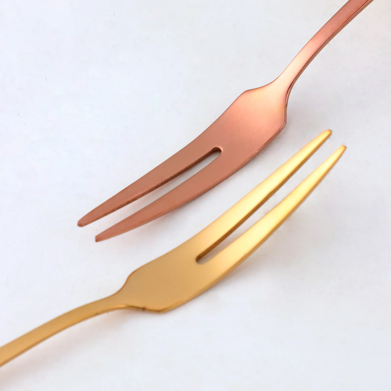 Wholesale Stainless Steel Reusable Dessert Cake Fork Silver Gold Rose Gold Black Fruit Fork