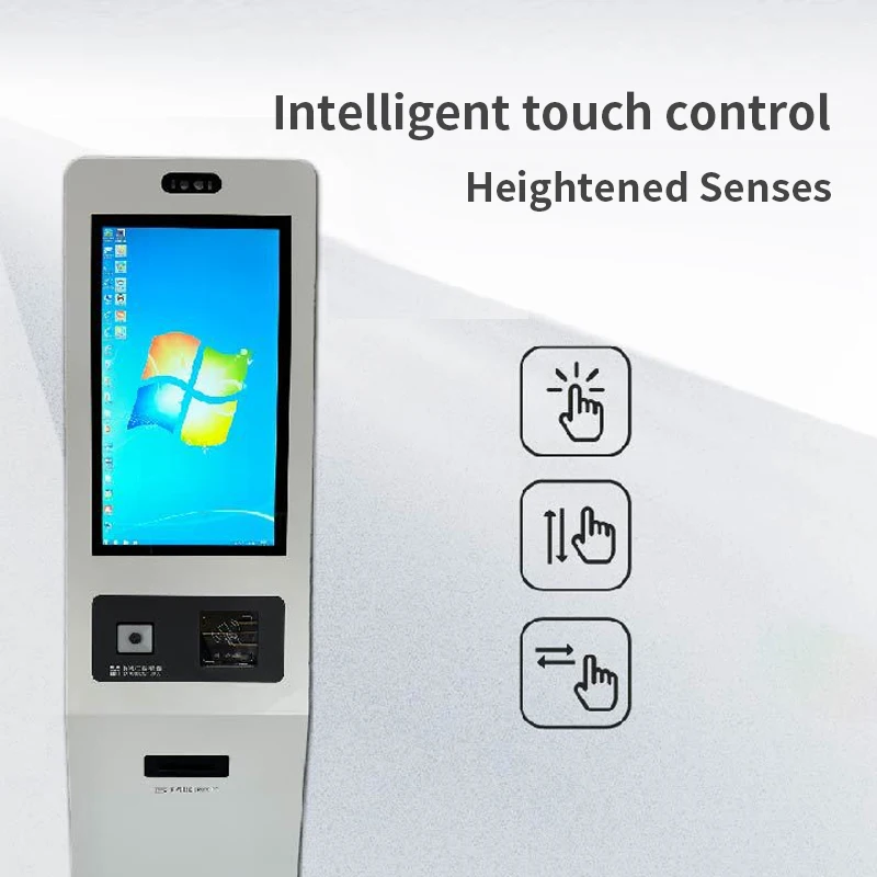 Cheap 19 21.5-inch Android Supermarket Self-Checkout Touch Visitor Registration Booth Cinema Ticket Retail Store Elevator