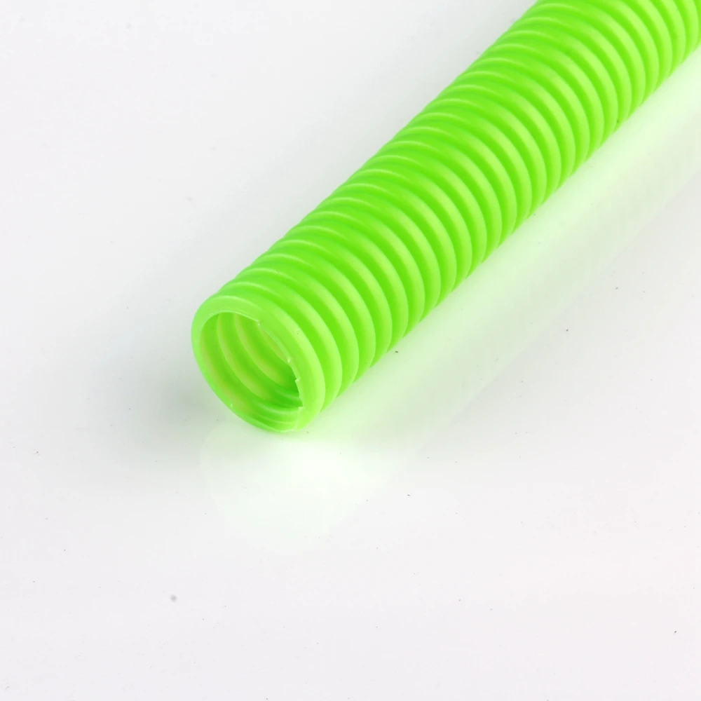 23.5mm green  PP Dog Cat Cord Protector,Corrugated Tube Conduit,Split Loom TUBING Cover Auto Home Marine