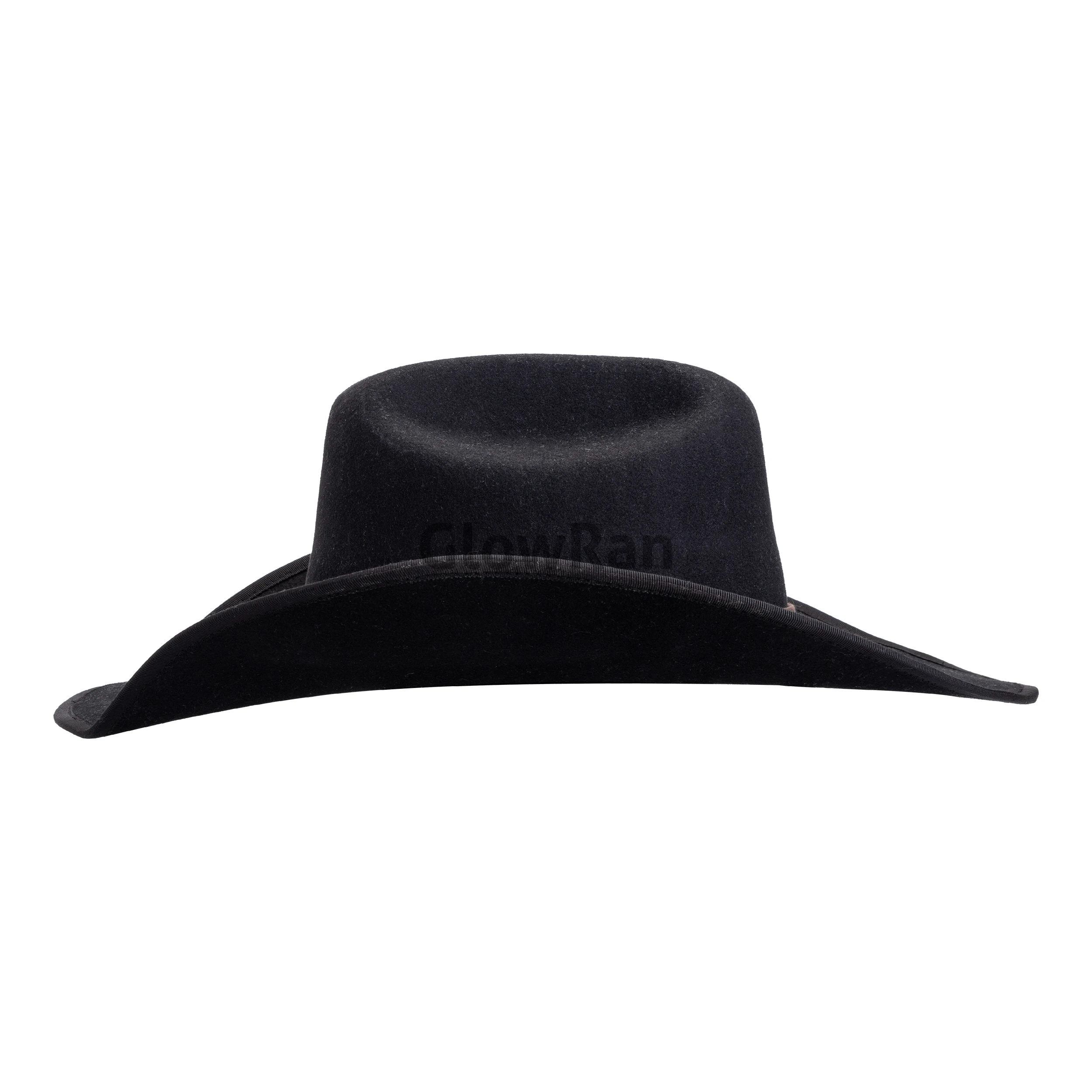 GlowRan 100 Wool Felt Western Black Cowboy Hats For Men Adult Ready To Ship