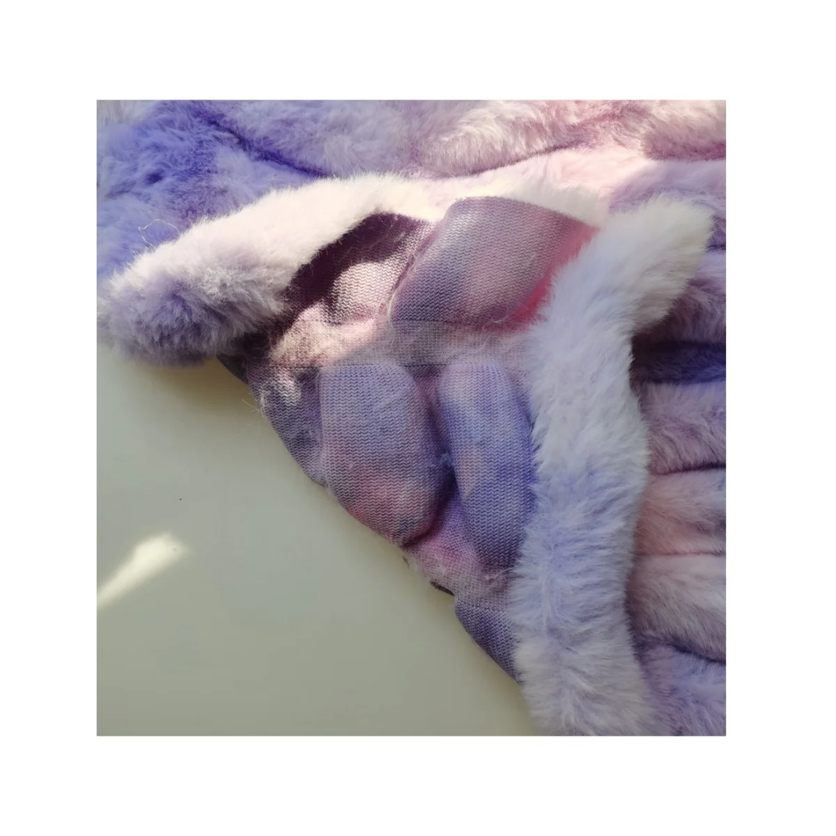 600GSM Plush Tie-dyed Spandex Rabbit Faux Fur Fabric for Garment/ Home Textile/ Toys