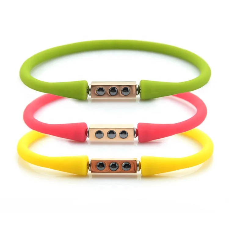 Antifatigue silicone energy ion balance germanium bracelet sports power custom golf silicone magnetic bracelet