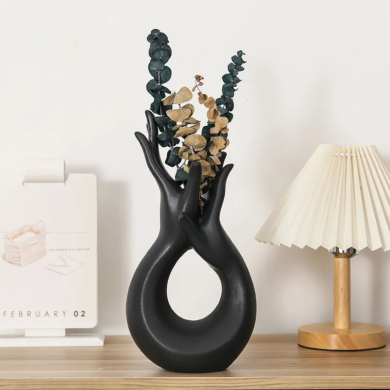 Nordic abstract body art ceramics advanced hand vases Decorative crafts Creative living room decoration pieces