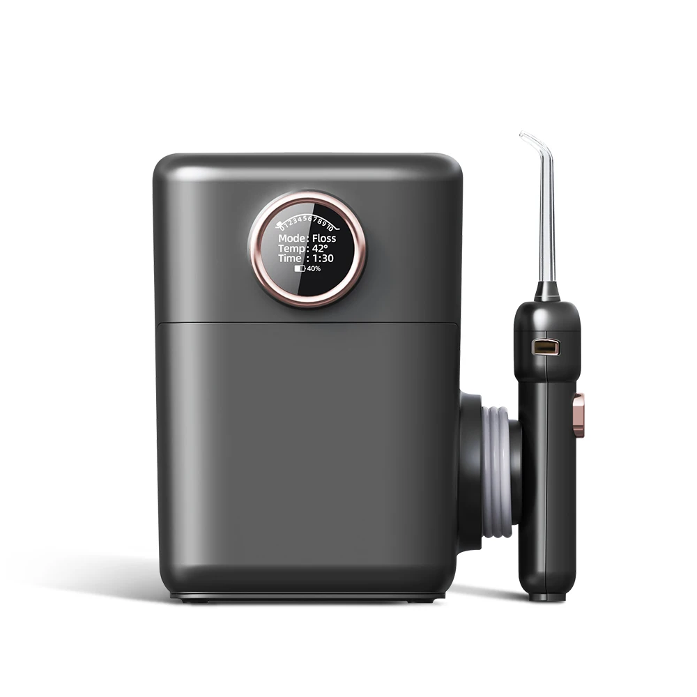 high quality big lcd display screen family countertop water flosser with UV, rechargeable electric oral irrigator