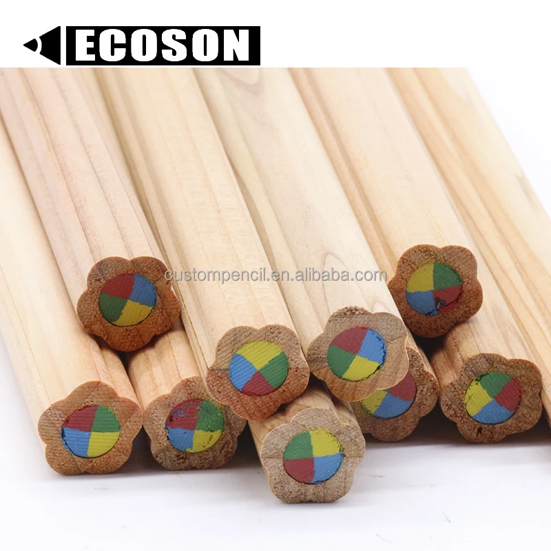 High quality thick size Newest style  Flower Type jumbo size wooden rainbow lead magic pencil for kids gift items