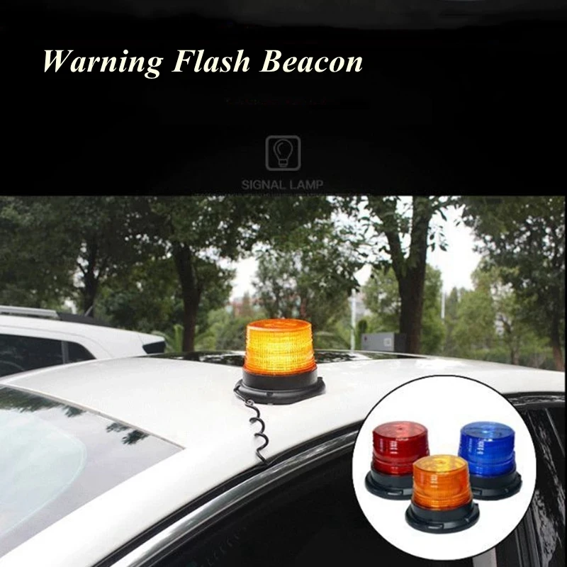 Car Strobe Light Emergency Rotating Traffic Indication Car Flash Beacon Light LED Orange Blue Red Flash Car Warning Light