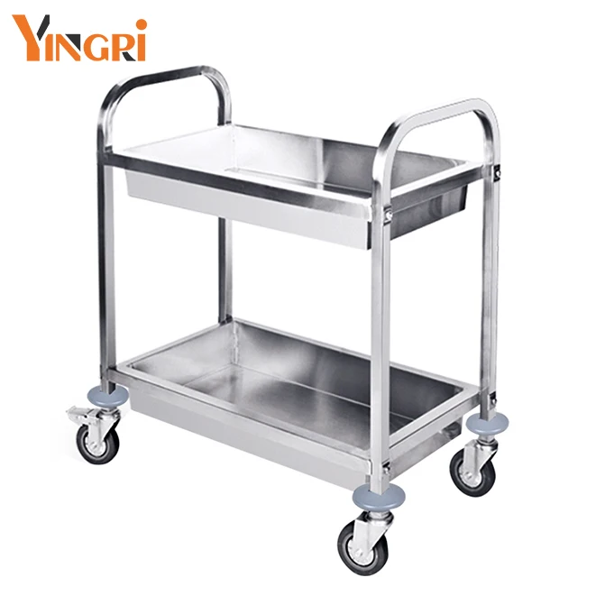 JMYINGRI Stainless Steel Collect Bowl Garbage Cleaning Trolley Bowl/Dish Collecting Cart