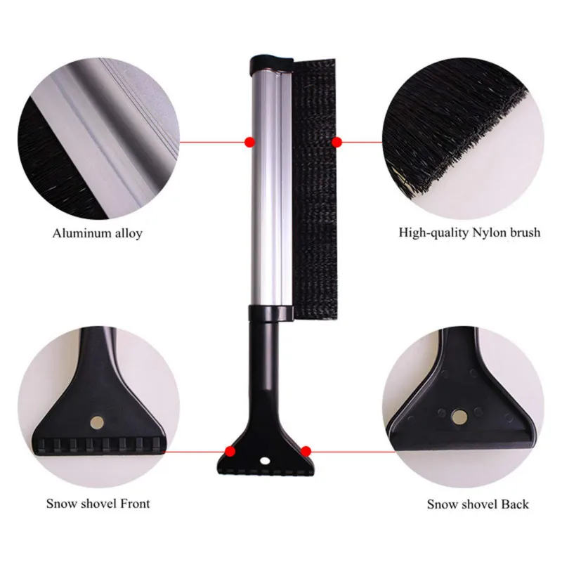 Multi function Auto Long Extendable Handle Car Cleaning brushes Ice extendable Scraper car snow brush for cleaning