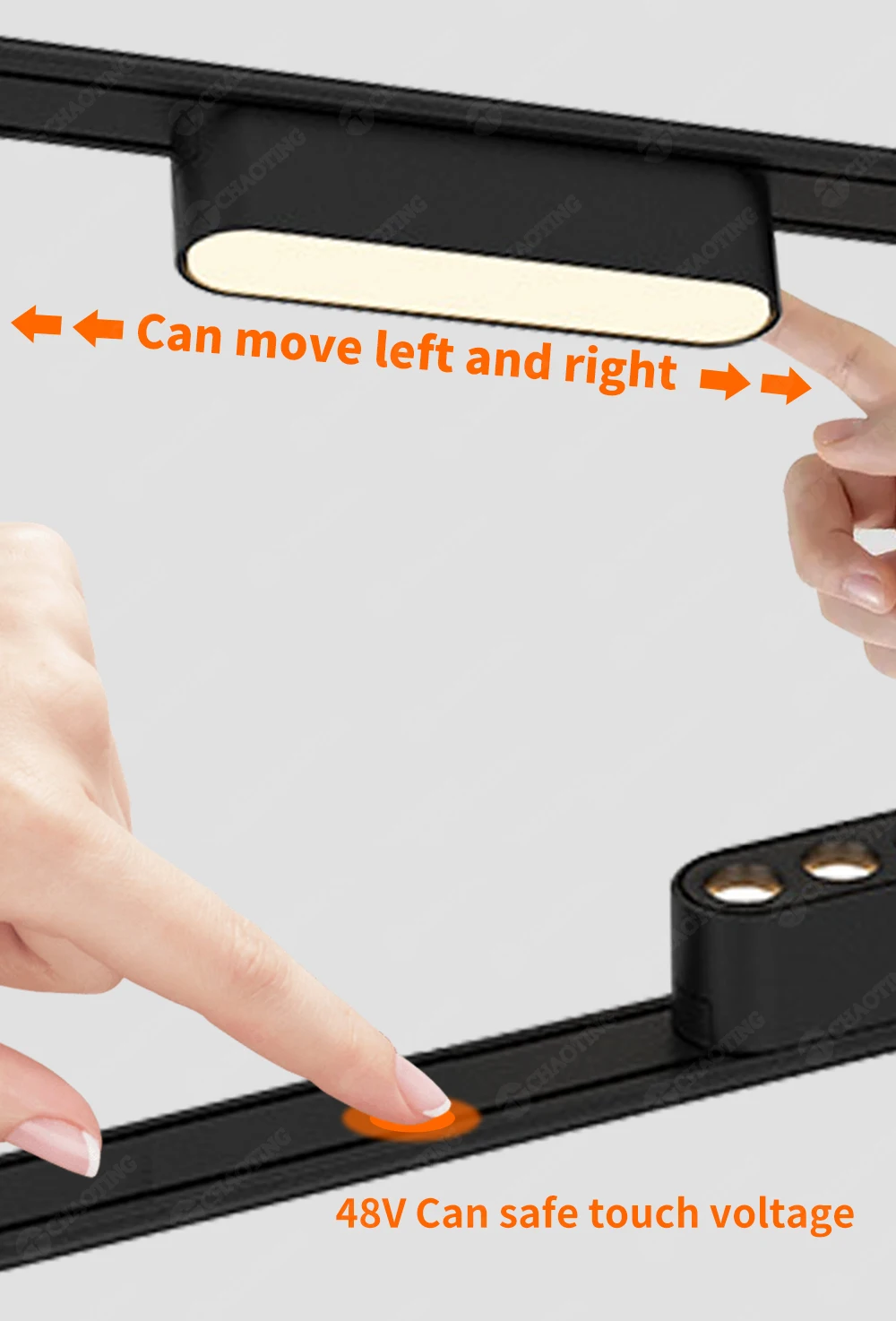 DC 24V 48V Slim 1 2 3 Meter Magnet Track Rail System Choosable Tuya 2.4G WiFi Zigbee BT Smart Dimmable Magnetic LED Track Lights