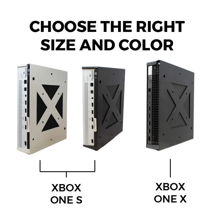 Mount + 2 Controller Mounts Bundle for Xbox One S (White) | Mount on the wall or on the back of the TV