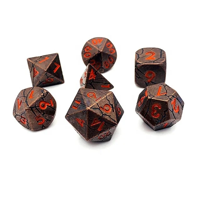 Набор Игральный костей многогранные Dnd металла ролевой игры на заказ 16 мм DND подгонянный логос цвет цинковый сплав срочная отправка по воздуху в наличии 10