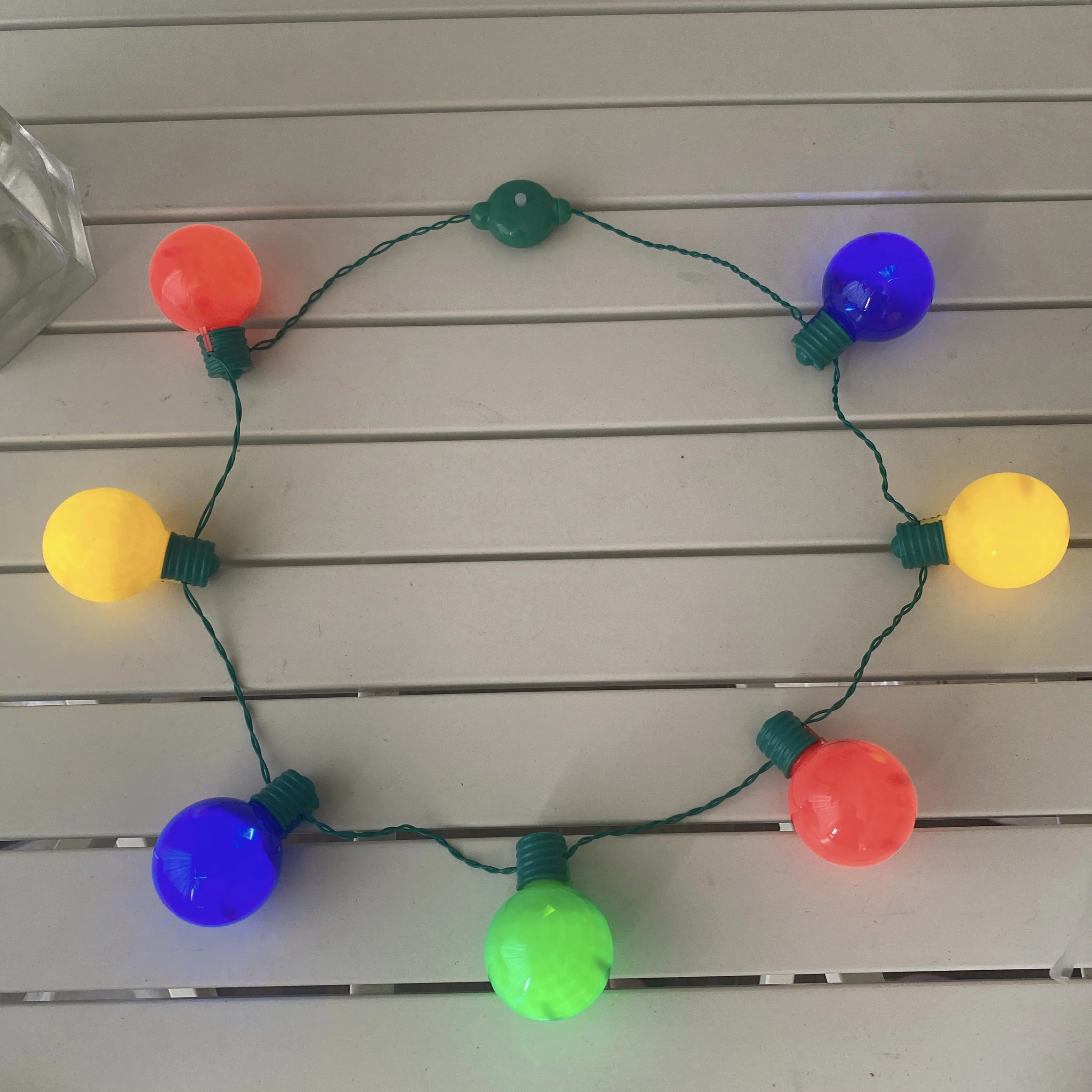 Led Christmas Party Favors LED Bulb Necklace Light Up Led Christmas Flashing Led Necklace