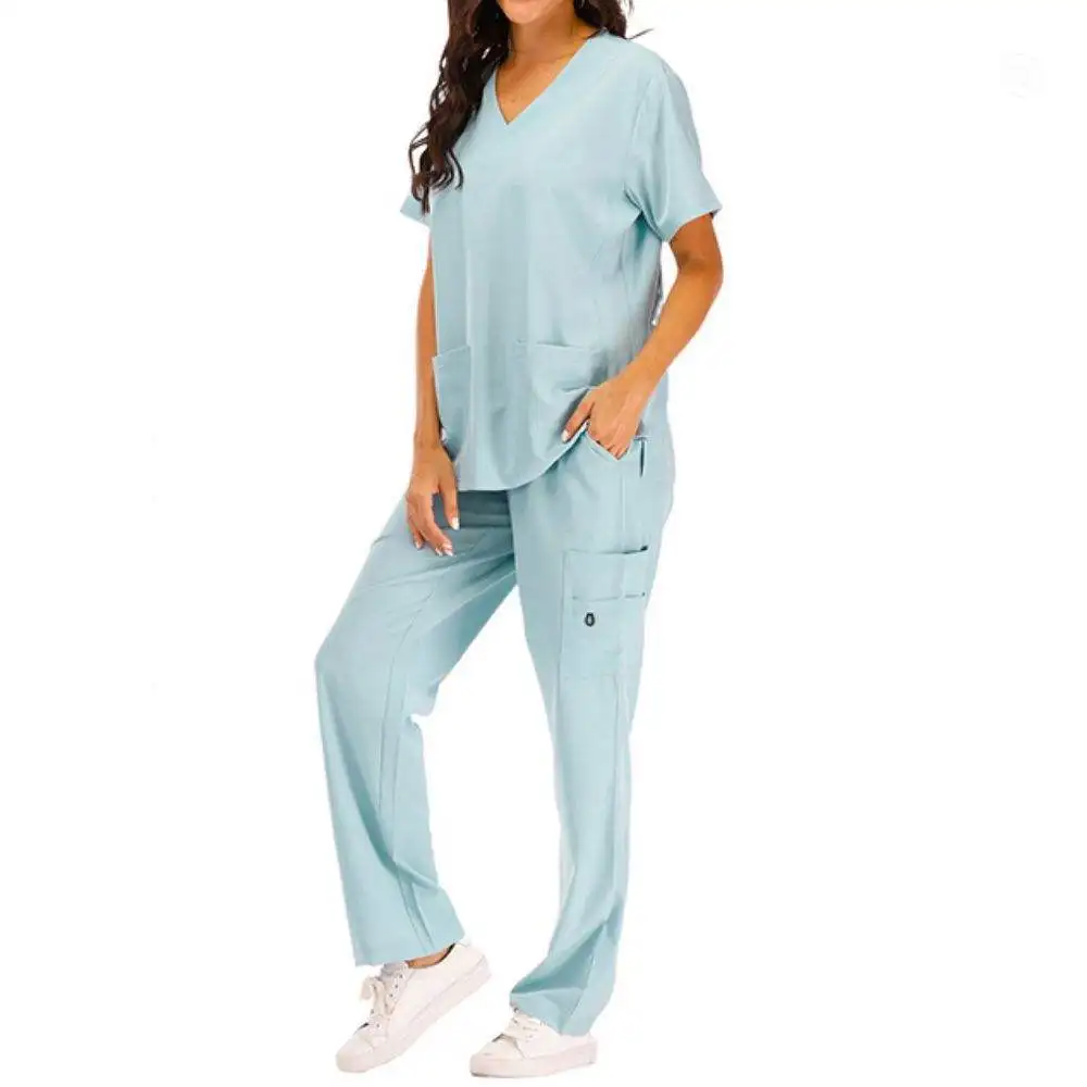 New Arrival Stylish Washable Stretchable Unisex Scrubs Cherokee Medical Suits Top And Pants Uniform Hospital Scrubs Sets