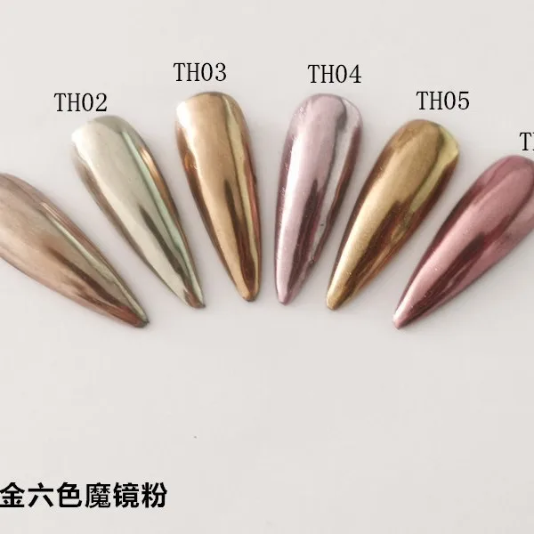 New Light Luxury Gold Magic Mirror Powder Hot Sale Mirror Surface Titanium Powder High Quality Nail Art Magic Mirror Powder