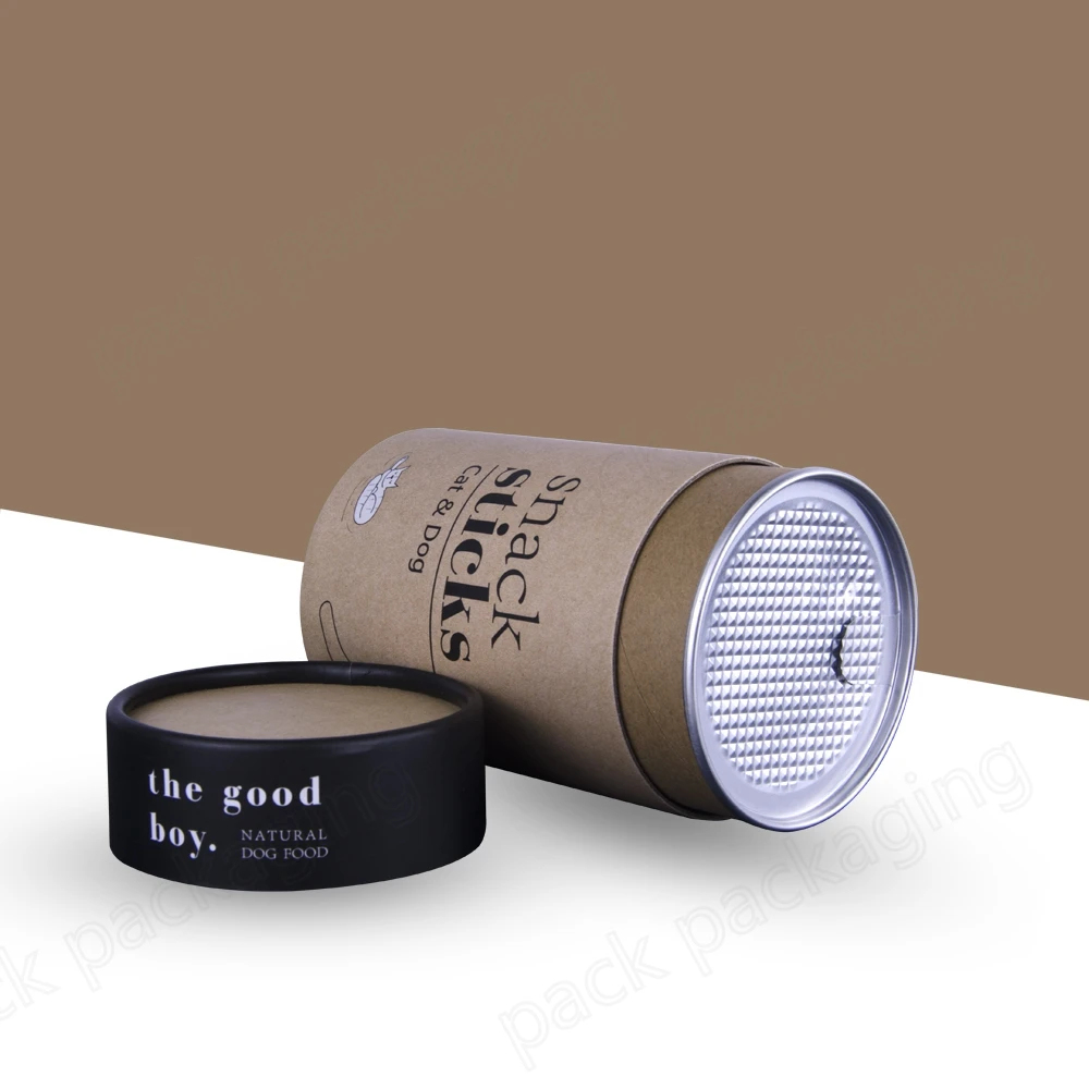 Custom Eco-Friendly Cardboard Food Grade Paper Tube Cylindrical Can Gift Box Snack Aluminium Lid Seal Potato Chips Paper Jar