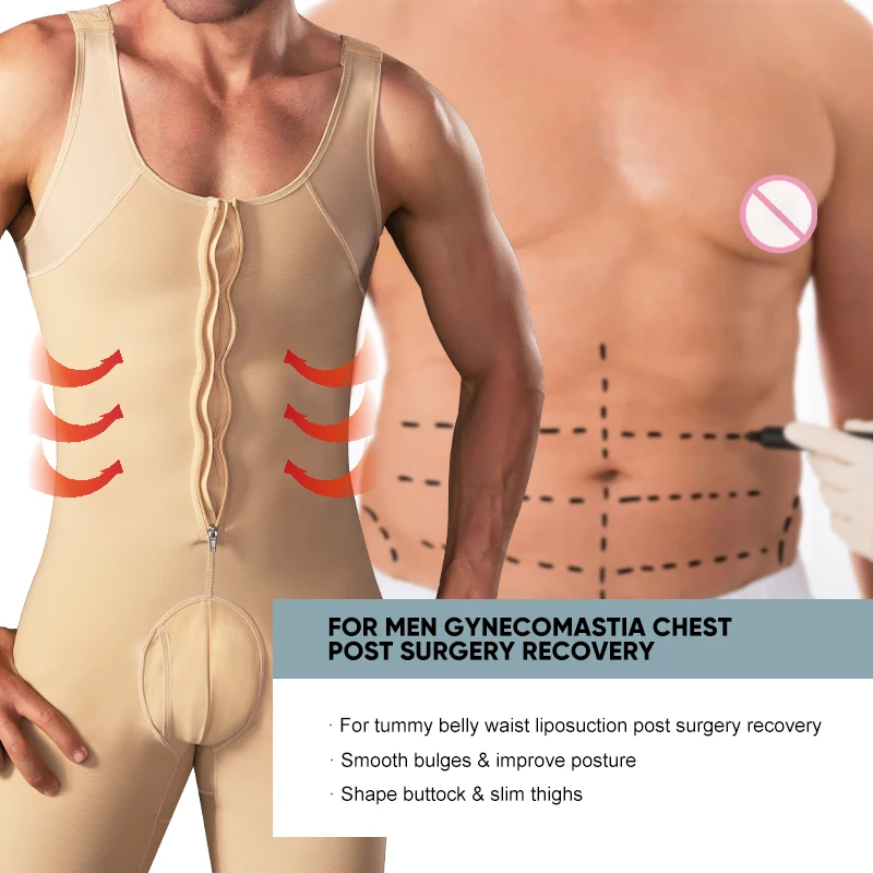 Mens Full Body Shaper Tummy Control Post Surgery Surgical Compression Garment Colombianas Liposuction Faja Shapewear For Man