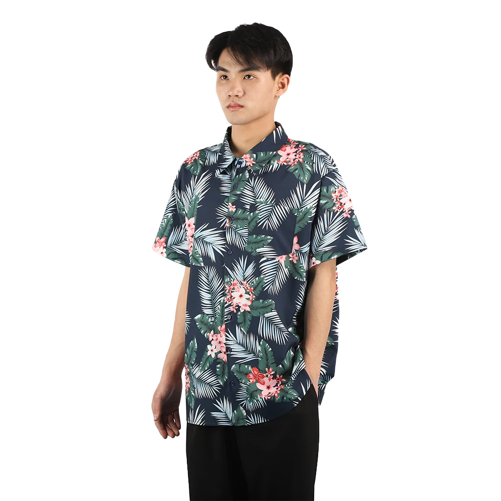  Китайские производители модная дизайнерская мужская рубашка из полиэстера с принтом гавайская одежда