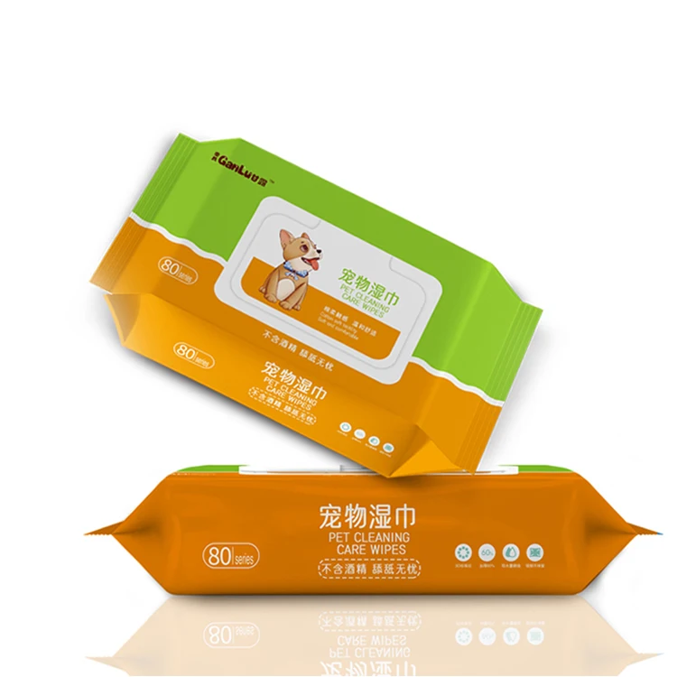 Customize Logo Biodegradable Pet Teeth Hair Ear Cleaning Wet Wipes Dog Cat Comb Wipes Wet