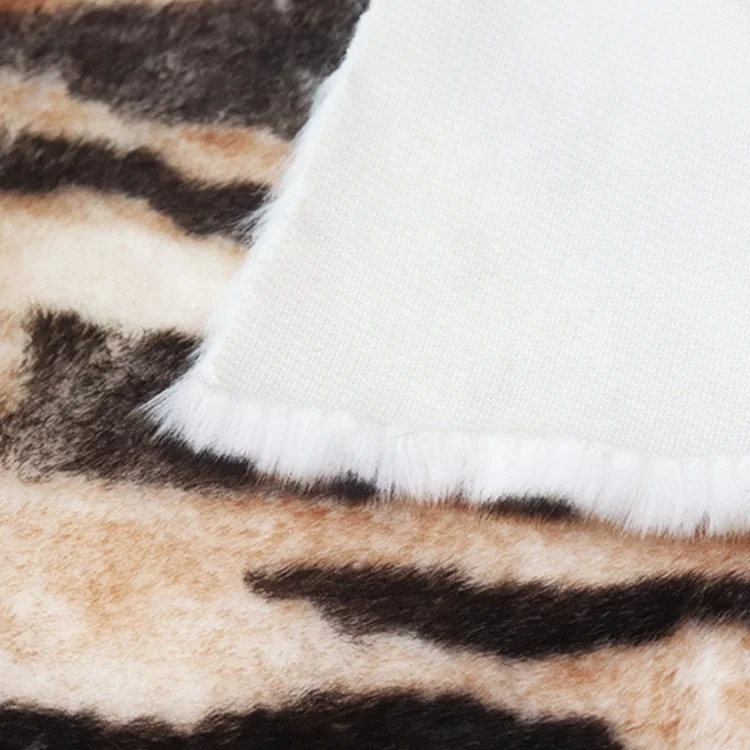 Factory directly 100%  high quality soft printed faux rabbit fur fabric