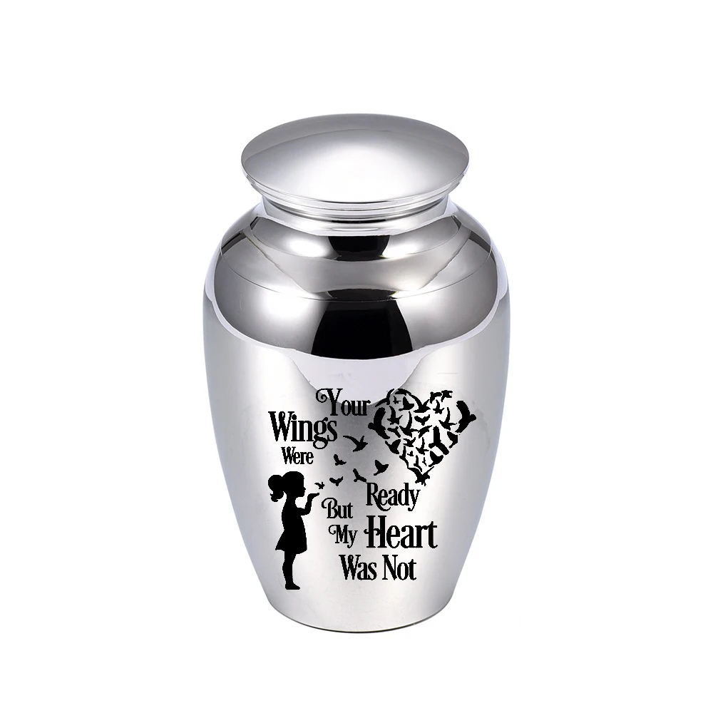 Cremation Urn for Human Pet Ashes Memorial Stainless Steel Urns Handcrafted Keepsake Funeral Casket Pattern Engraved Jar