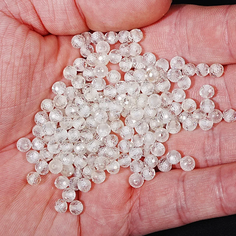 2023 New Arrival White Moissanite Faceted Beads  moissanite diamond jewelry Faceted moissanite Beads Balls Shape in Stock