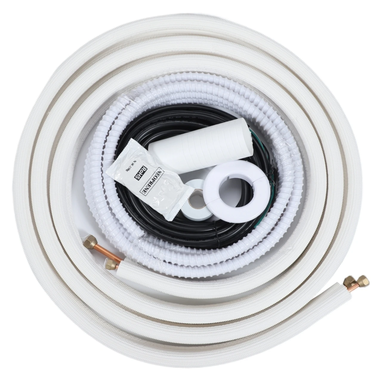 HVAC Lineset Installation Kit Aircon Kit Split AC Air Conditioner Copper Pipe with Flange and Nut 7/8 Copper Line Set