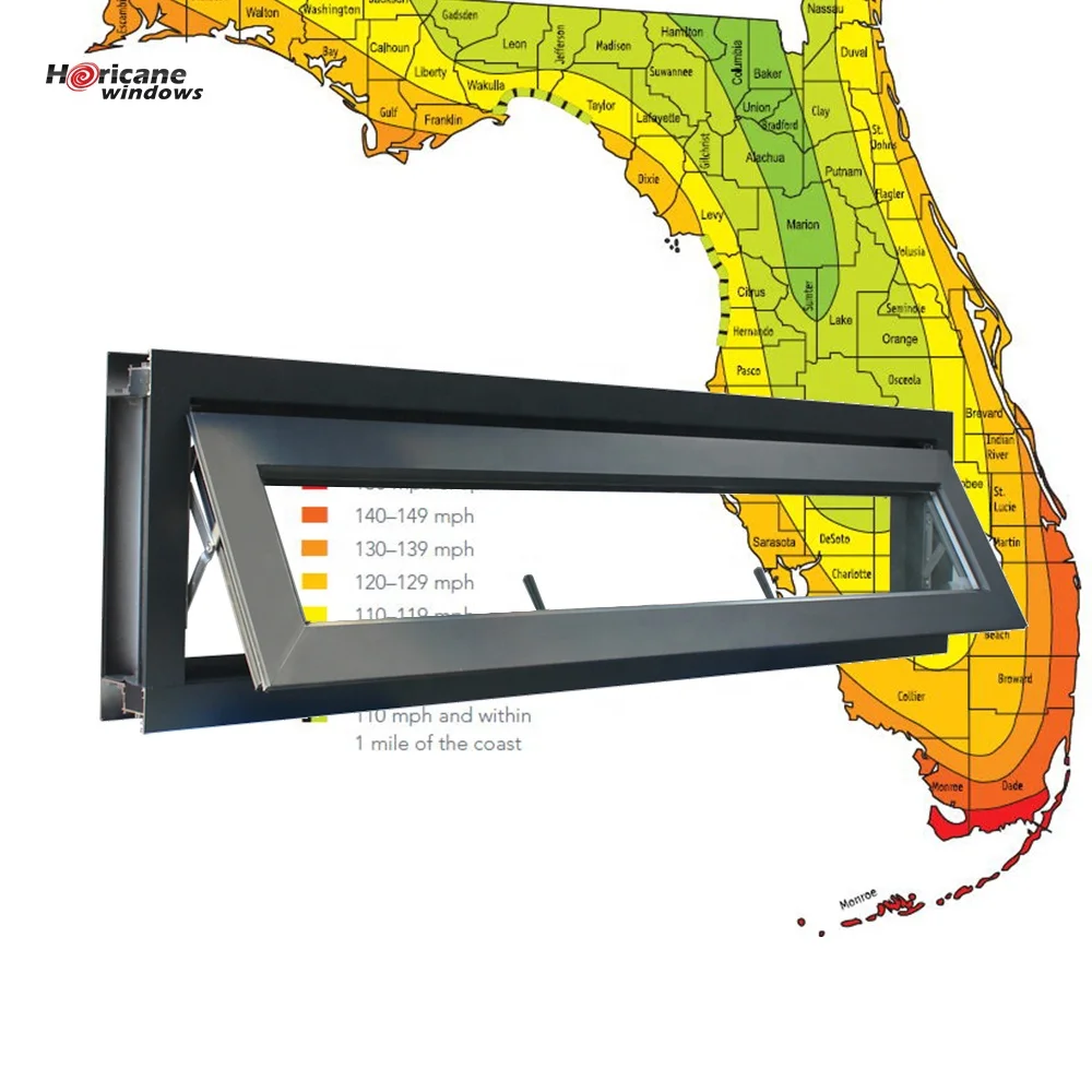 Superhouse aluminium window Hurricane Windows Florida Approval Factory Cheap Price Aluminum Awning Hurricane Impact Window