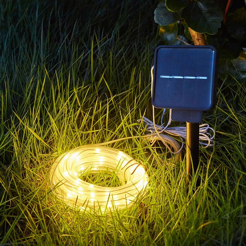 High Quality Battery/USB/Solar Operated Multi Color Copper Wire Tube String 8 Function Outdoor Use Led Rope Light