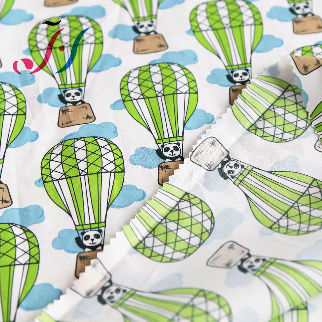 High Quality Custom Digital Printing Panda Design on Cotton Plain Poplin Fabric for Kids