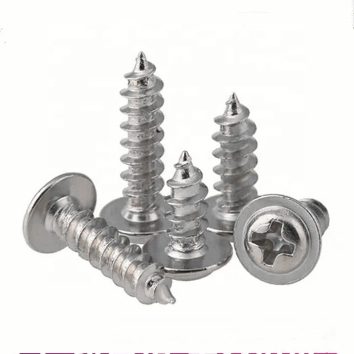 SS 304 316 Cross Recessed Pan Head Tapping Screws With Collar