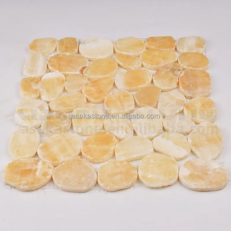 Hot Sale natural river Caen Sliced Pebble Stone Mosaic marble Tile Use for Paving floor wall bathroom kitchen home decoration