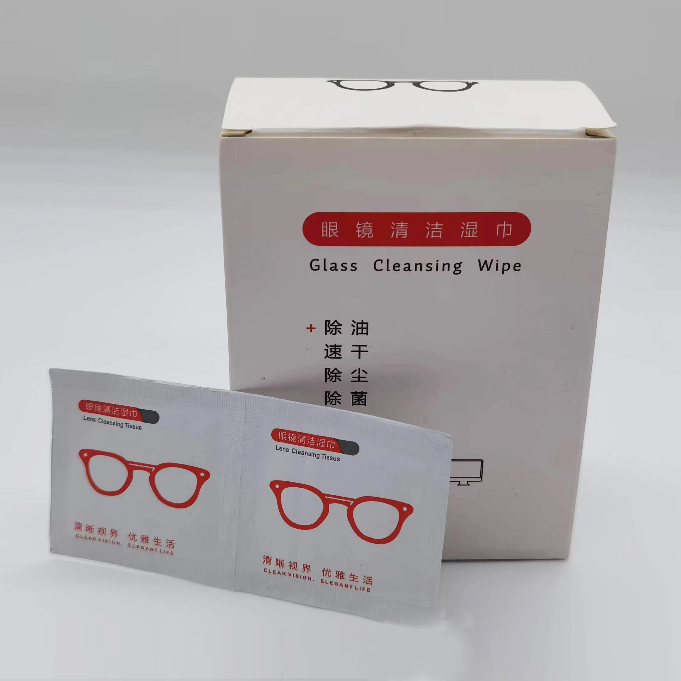 Hot Selling Anti Fog Multipurpose Individual Remove Dirt Eyeglass Lens Cleaning Wipes