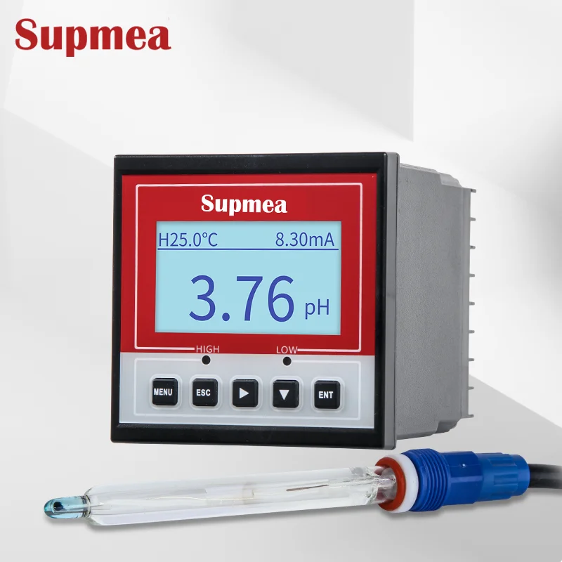 High precision industrial ph probe meter electrode temp transmitter