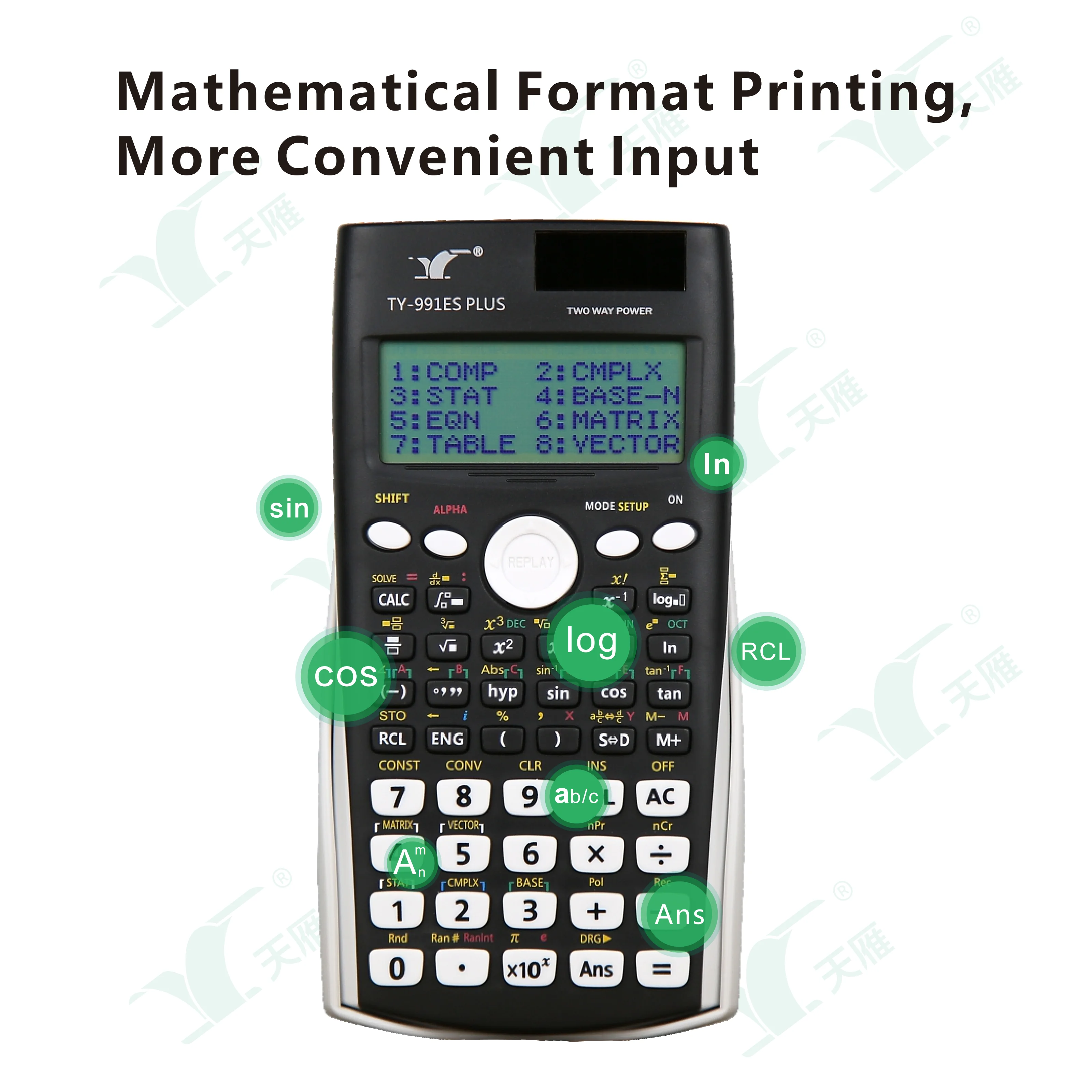High Quality Plastic Calculator FX-991ES Plus 417 Function Scientific Calculator for Students Calculator calculadora cientifica