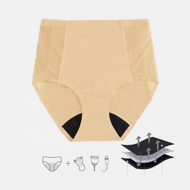 INTIFLOWER 7772 OEM Bragas Menstruales Cintura Alta Undies High Waist Grand Taille Underwear Culotte Periodique Period Panties