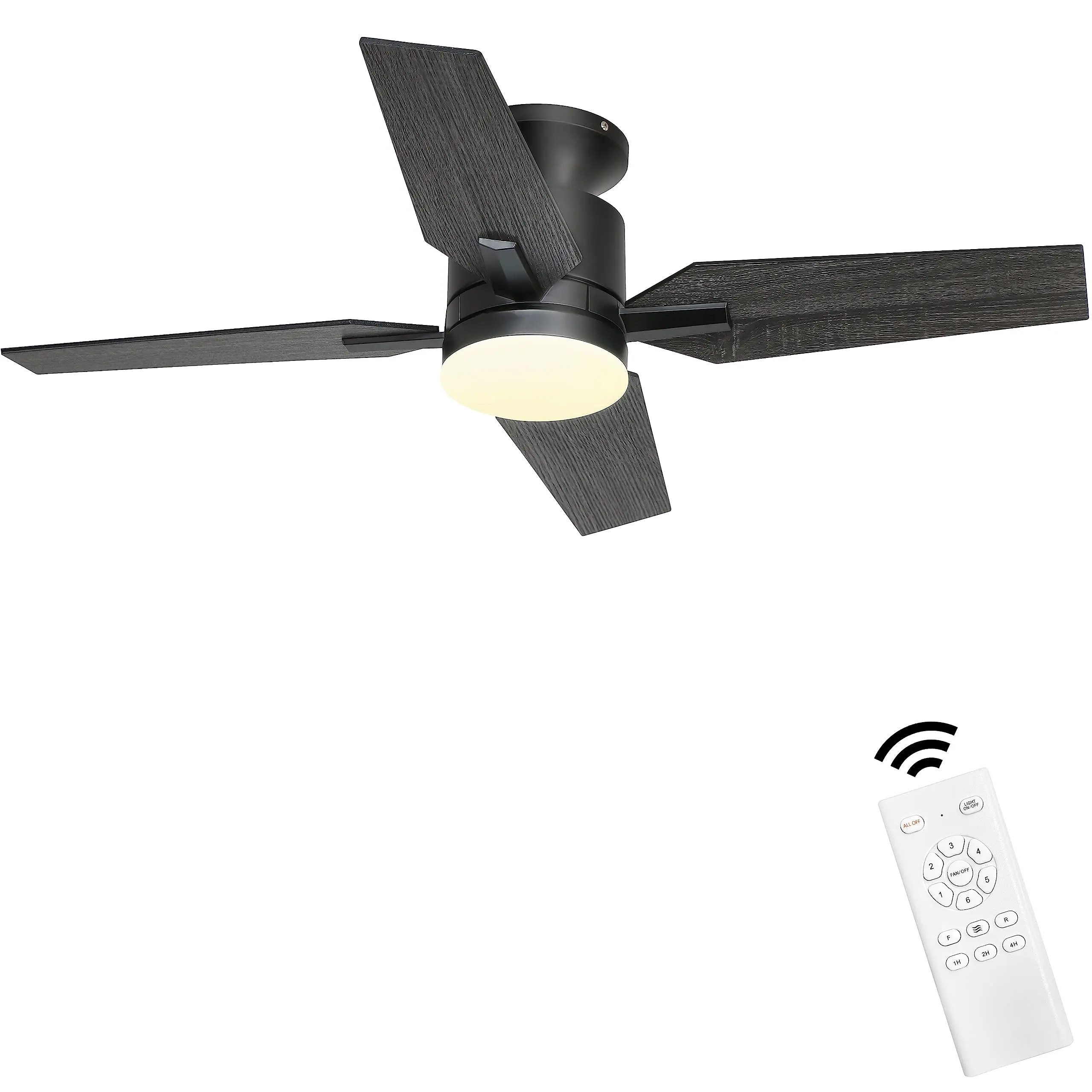 40 Inch Modern Small Indoor Ceiling Fan 6 Air Speeds Timer Function DC Motor LED Fans with Light