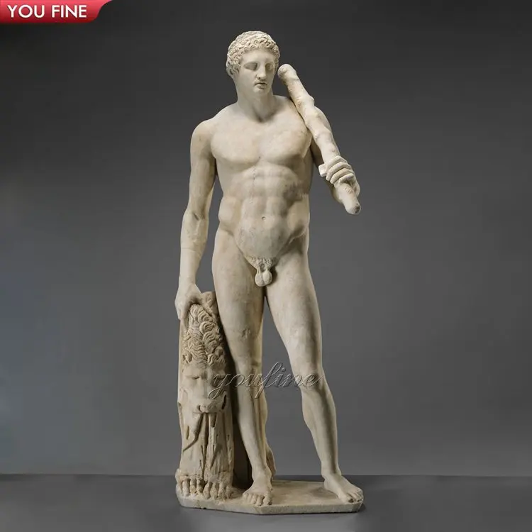 Life Size Apollo Nude Marble Statue