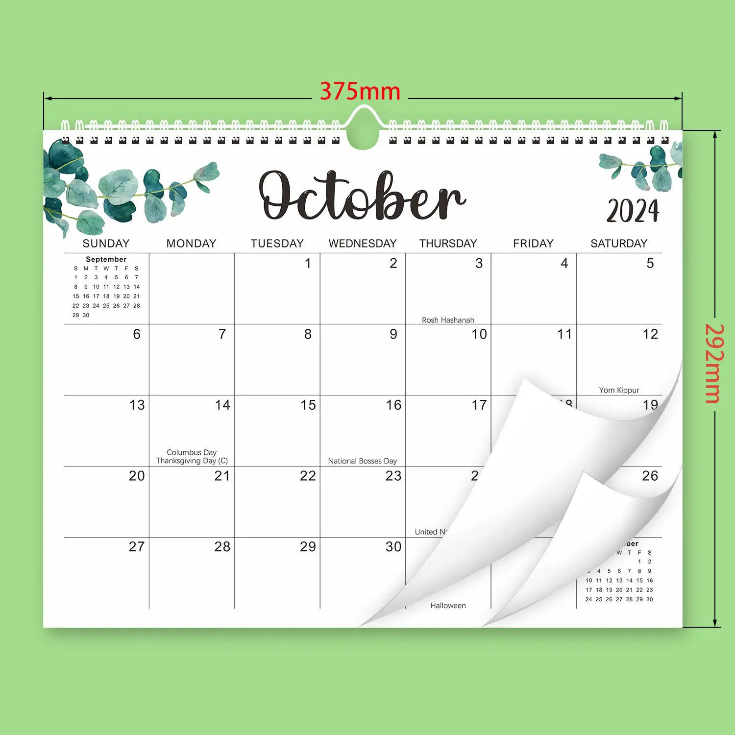 Promotional custom 2025 Schedule planner Coil binding Wall calendar Monthly plan calendar Business supplies