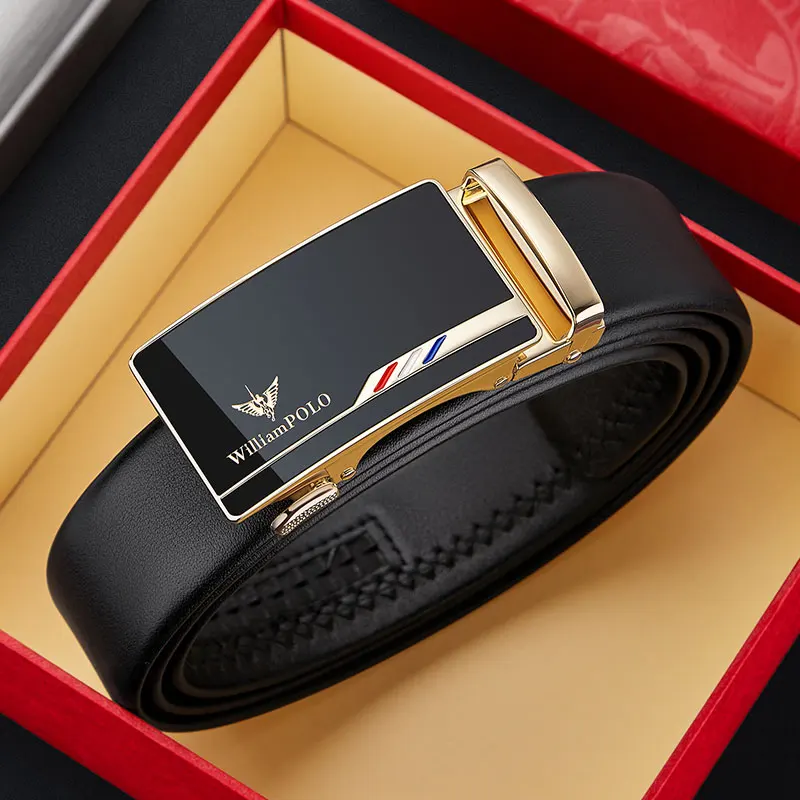 Belt mens leather automatic buckle young belt fashion casual first layer cowhide Korean style pants genuine belt for man