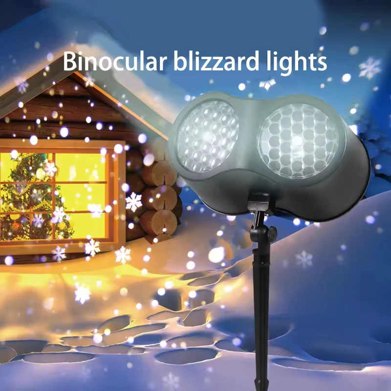 2024 Outdoor Waterproof Christmas Rotating Led Snowfall Snowflake Projector Lights Lamp With Remote Control For Xmas Party