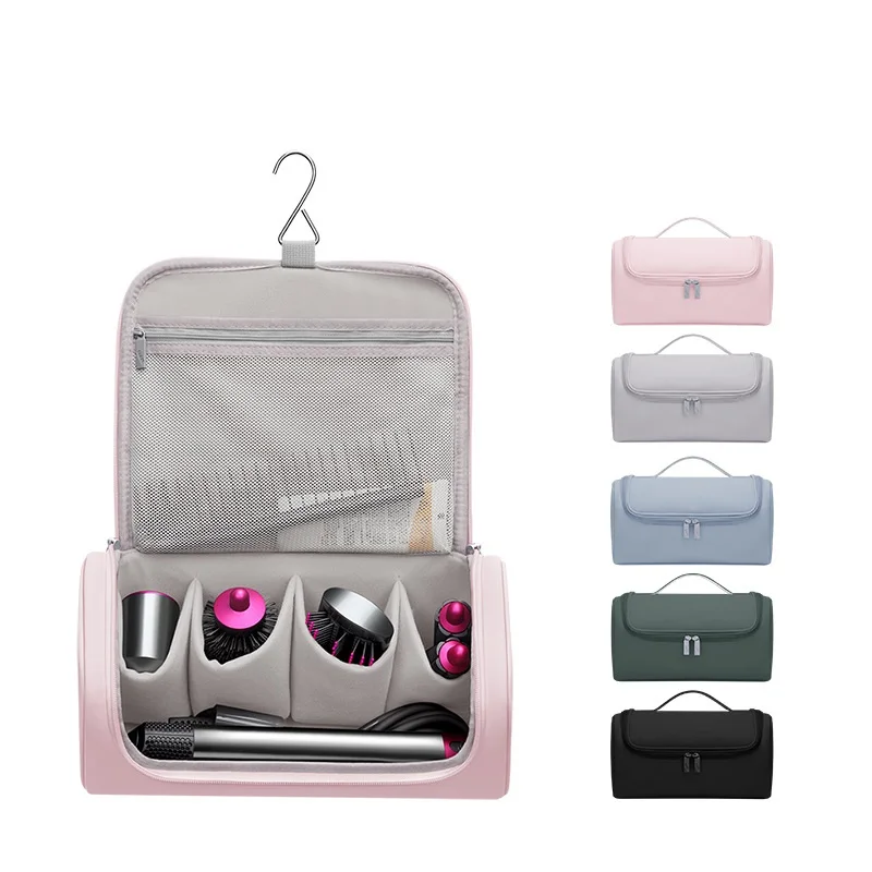 custom logo large capacity fashion waterproof pu leather women hairdryer hair dryer bag with hook for dyson