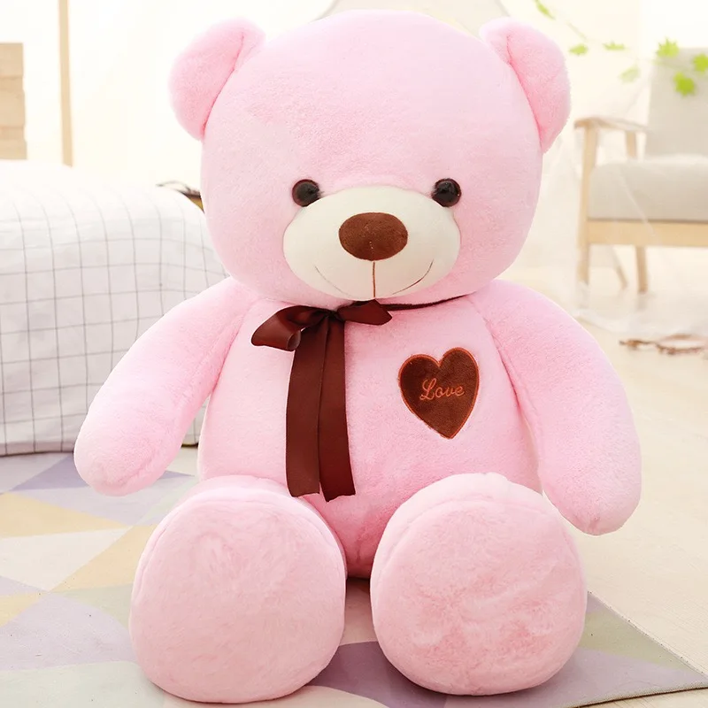 COMEMOIR Big Size 120cm 140 cm hugging large Teddy Bear with Bowknot Plush Toy stuffed gift Home Decoration Soft Toy