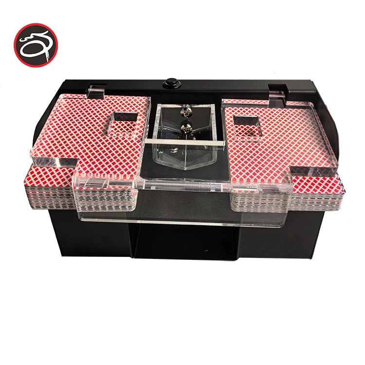 Deluxe Automatic 2 Deck Card Shuffler Baccarat Texas Poker Gambling Products Customize electronic LED