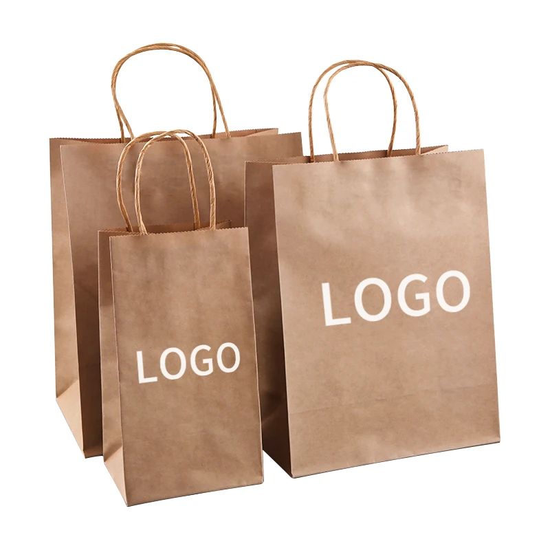 40*13*31cm 130g In stock wholesale cheap price Custom Shopping brown kraft paper bags with handle for business