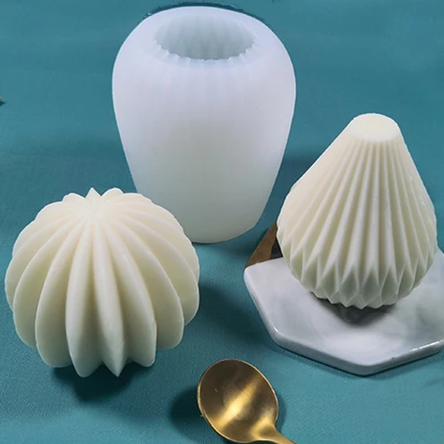 3D Geometric Pyriform Shape Silicone Candle Molds For Making DIY Homemade Beeswax Candles Bath Mini Soap Lotion Bar Wax