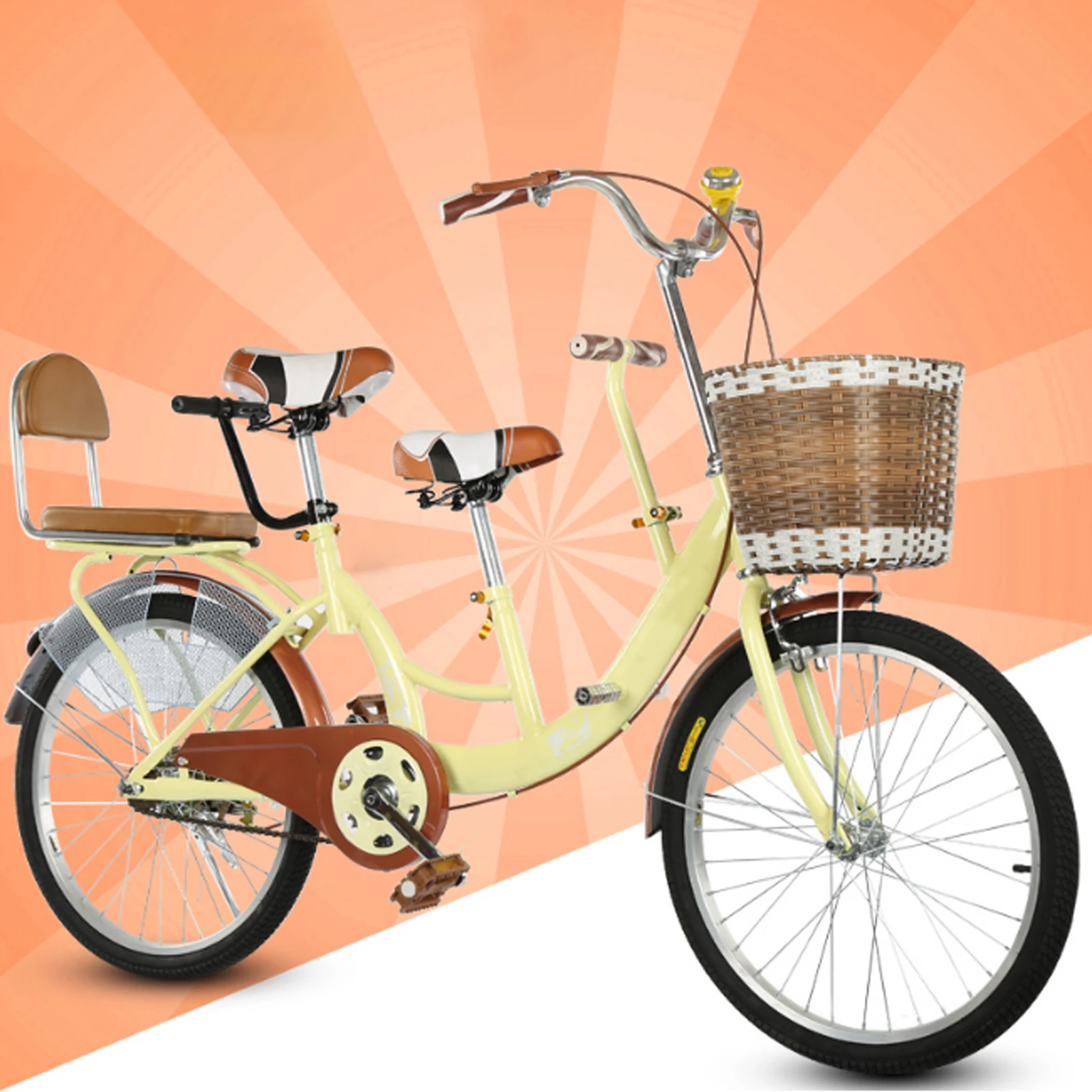 Fashion Style Two Seat Funny Tandem Bike for Tour and Sightseeing Mom ans Baby Bike